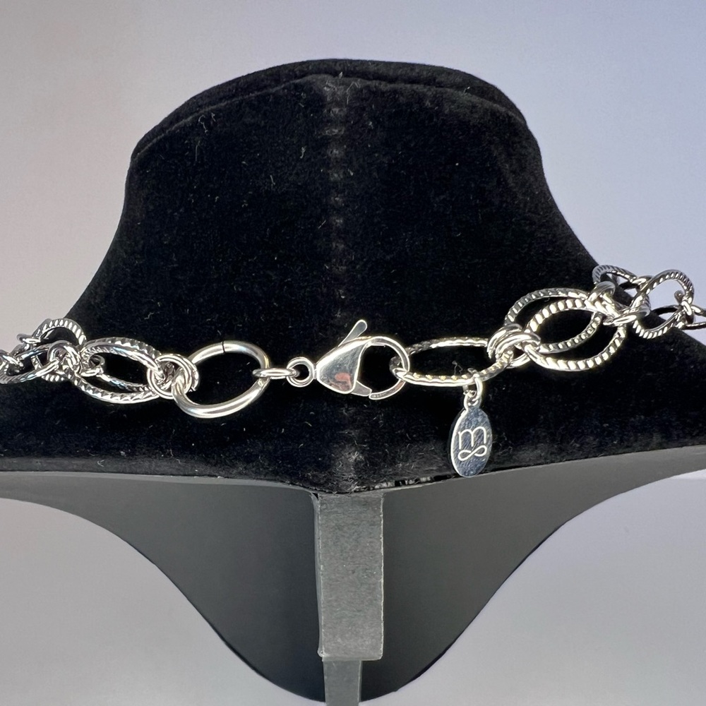 NWOT Oval Link Silver-Tone Chain Double Strand with Lobster Clasp ~17.5” - Picture 6 of 6